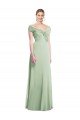 Cheapest Draped Off the Shoulder Lux Chiffon Bridesmaid Dress UK