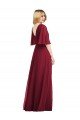 Cheapest Full Length Lux Chiffon Flutter Sleeves Bridesmaid Dress UK