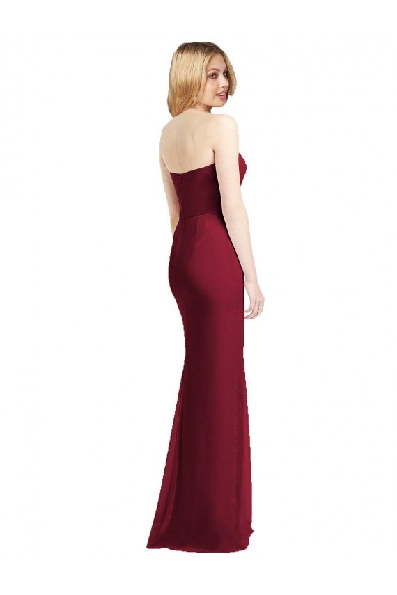 Cheapest Sweetheart Neckline Lux Chiffon Bridesmaid Dress with Side Slit UK