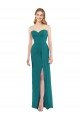 Cheapest Sweetheart Neckline Lux Chiffon Bridesmaid Dress with Side Slit UK