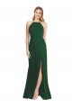 Cheapest High-Neck Maxi Bridesmaid Dress with Front Slit UK