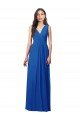 Cheapest Draped V-Neck Shirred Chiffon Maxi Bridesmaid Dress UK
