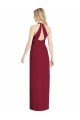 Cheapest V-Neck Halter Chiffon Maxi Formal Bridesmaid Dress Open Back UK