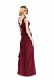 Cheapest Sleeveless V-Neck Chiffon Wrap Bridesmaid Dress UK