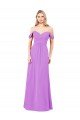Cheapest Off The Shoulder Draped Sleeves A-Line Chiffon Bridesmaid Dress UK