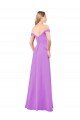 Cheapest Off The Shoulder Draped Sleeves A-Line Chiffon Bridesmaid Dress UK
