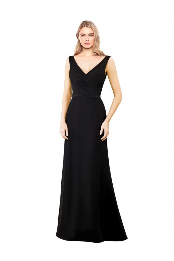 Cheapest V-Neckline Chiffon Bridesmaid Dress / Prom Dress with Draped Bodice UK