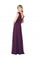 Cheapest Ruffle Cap Sleeves Long Chiffon Bridesmaid Dress UK