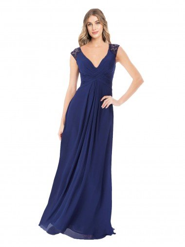 Cheapest Embroidered Keyhole Back Chiffon Bridesmaid Dress UK