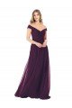 Cheapest Classic Off the Shoulder Draped Chiffon Bridesmaid Dress UK