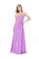 Cheapest Draped Strapless Floor Length Chiffon Bridesmaid Dress UK