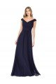 Cheapest Off the Shoulder Classic Chiffon Bridesmaid Dress with Draped Bodice UK