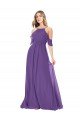 Cheapest Cold Shoulder Flutter Sleeves Chiffon Bridesmaid Dress UK