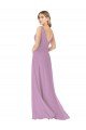 Cheapest Simple Chiffon V-Neck Bridesmaid Dress with Draped V-Back UK