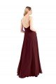 Cheapest Spaghetti Straps V-Neck Long Chiffon Bridesmaid Dress with Side Slit UK