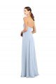 Cheapest Fitted Strapless Full Length Chiffon Bridesmaid Dress with Front Slit UK