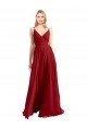 Cheapest A-Line Spaghetti Straps V-Neckline Chiffon Bridesmaid Dress Open Back UK