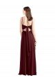Cheapest Sleek Fit and Flare Long Scoop Neck Chiffon Bridesmaid Dress with High Side Slit UK
