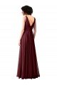 Cheapest Draped Cowl Neck Long Chiffon Bridesmaid Dress with Wide Straps UK