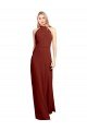 Cheapest Slim High Neck Halter Fitted Open Back Chiffon Bridesmaid Dress / Prom Dress UK