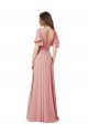 Cheapest Flutter Sleeves Plunging V-Neck Boho Chiffon Bridesmaid Dress UK