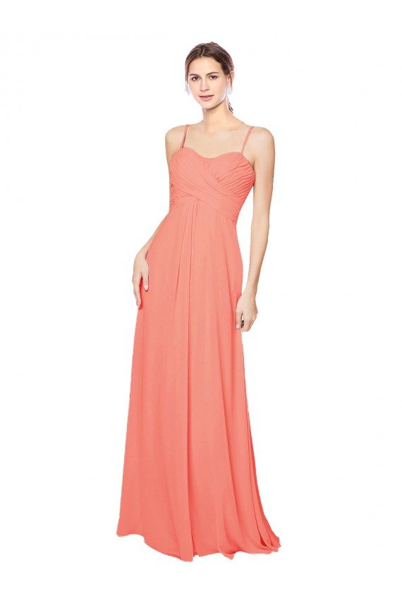 Cheapest Empire Waist Spaghetti Straps Sweetheart Chiffon Bridesmaid Dress UK