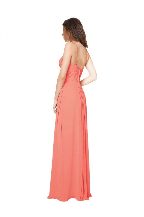 Cheapest Empire Waist Spaghetti Straps Sweetheart Chiffon Bridesmaid Dress UK