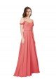 Cheapest Draped Off the Shoulder Straps Chiffon Bridesmaid Dress UK