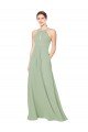 Cheapest High Halter Neck Keyhole Chiffon Bridesmaid Dress UK