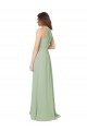 Cheapest High Halter Neck Keyhole Chiffon Bridesmaid Dress UK