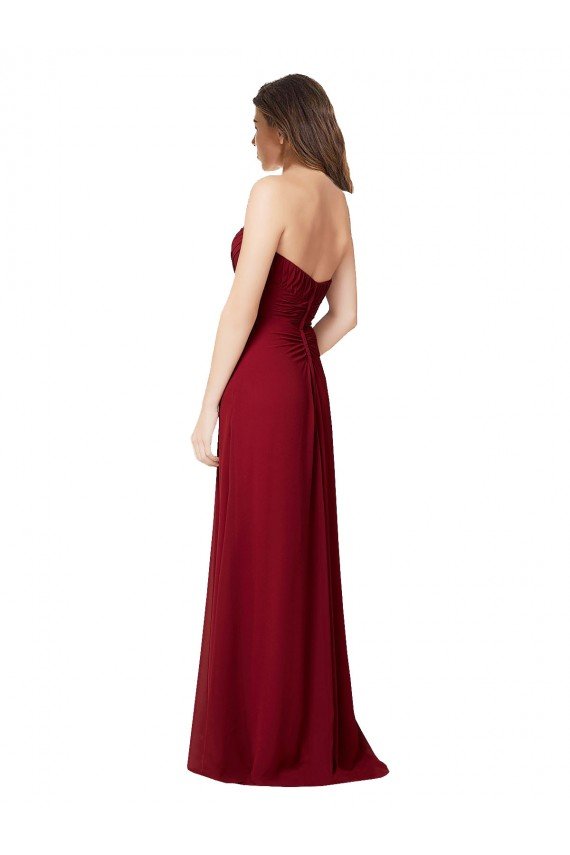 Cheapest Draped Sweetheart Long Grecian Inspired Chiffon Bridesmaid Dress UK