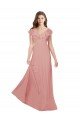 Cheapest Flounced V Neckline Flutter Sleeves Chiffon Bridesmaid Dress UK