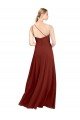 Cheapest Fit and Flare One Shoulder Long Chiffon Bridesmaid Dress with High Slit UK