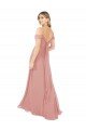 Cheapest Draped Shoulder Sash Back Chiffon Bridesmaid Dress UK