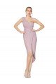 Cheapest High Low One Shoulder Ruffles V-Neck Chiffon Wrap Bridesmaid Dress / Formal Prom Dress UK