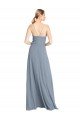 Cheapest Spaghetti Straps V-Neckline Long Chiffon Bridesmaid Dress with High Slit UK