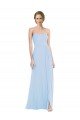 Cheapest Strapless Sweetheart Maxi Bridesmaid Dress with Pleated Front Slit UK