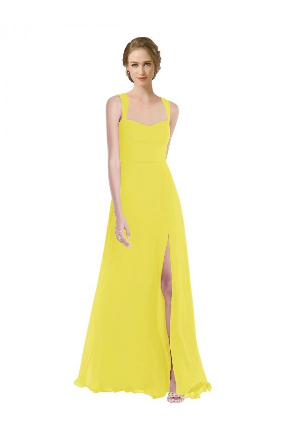 Cheapest Wide Strap Sweetheart Maxi Bridesmaid Dress UK