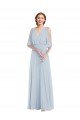 Cheapest V-Neck Split Sleeves Blouson Bodice Maxi Bridesmaid Dress UK
