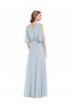 Cheapest V-Neck Split Sleeves Blouson Bodice Maxi Bridesmaid Dress UK