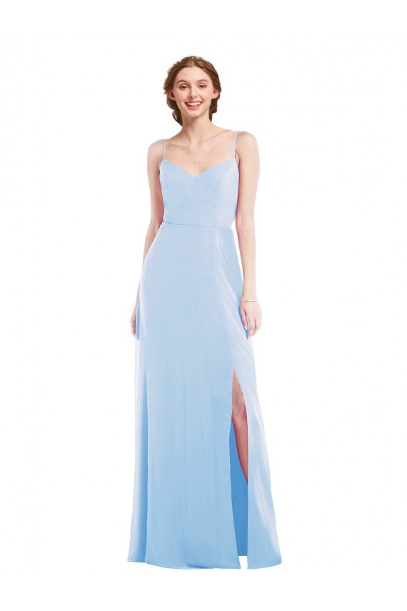 Cheapest Tie Back Cutout Maxi Formal Bridesmaid Dress with Front Slit UK
