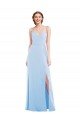 Cheapest Tie Back Cutout Maxi Formal Bridesmaid Dress with Front Slit UK