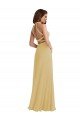 Cheapest Stand Collar Halter Maxi Bridesmaid Dress with Criss Cross Open Back UK