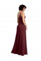 Cheapest Notched Neckline Empire Waist Chiffon Slip Bridesmaid Dress UK