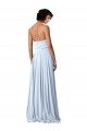 Cheapest V-Neck Blouson Waist Long Chiffon Bridesmaid Dress with Straps UK