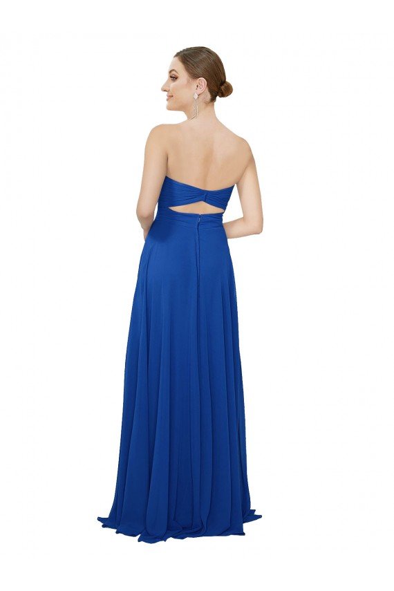 Cheapest Strapless Sweetheart Draped Chiffon Bridesmaid Dress UK