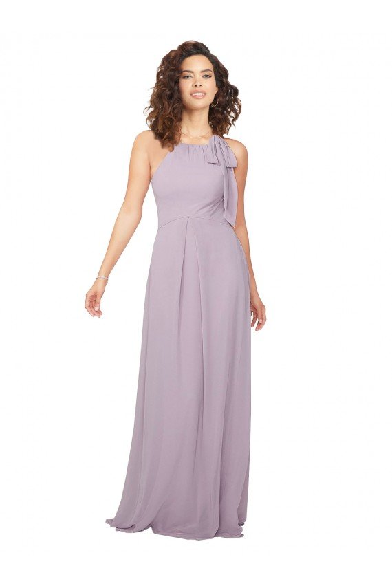 Cheapest Halter Neck Bridesmaid Dress with Bow UK