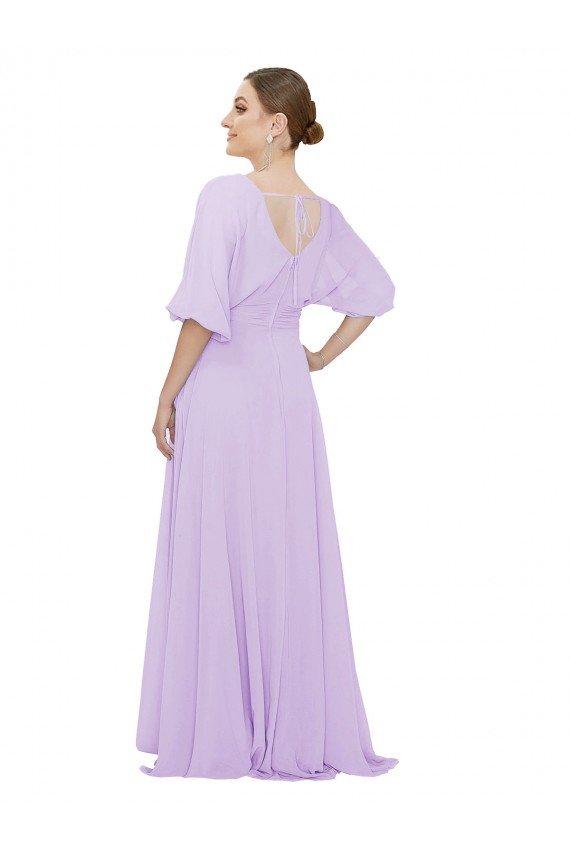 Cheapest Chiffon Bridesmaid Dress with Ruched Waist UK