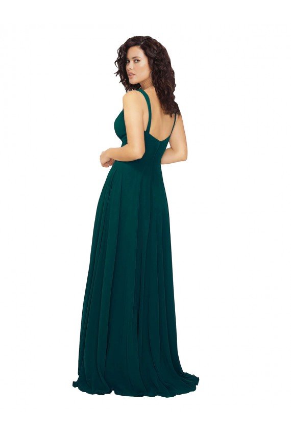 Cheapest Tied Bodice Sweetheart V-Neck Chiffon Bridesmaid Dress UK