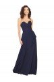 Cheapest Ruffled Skirt Low Back Long Chiffon Bridesmaid Dress UK